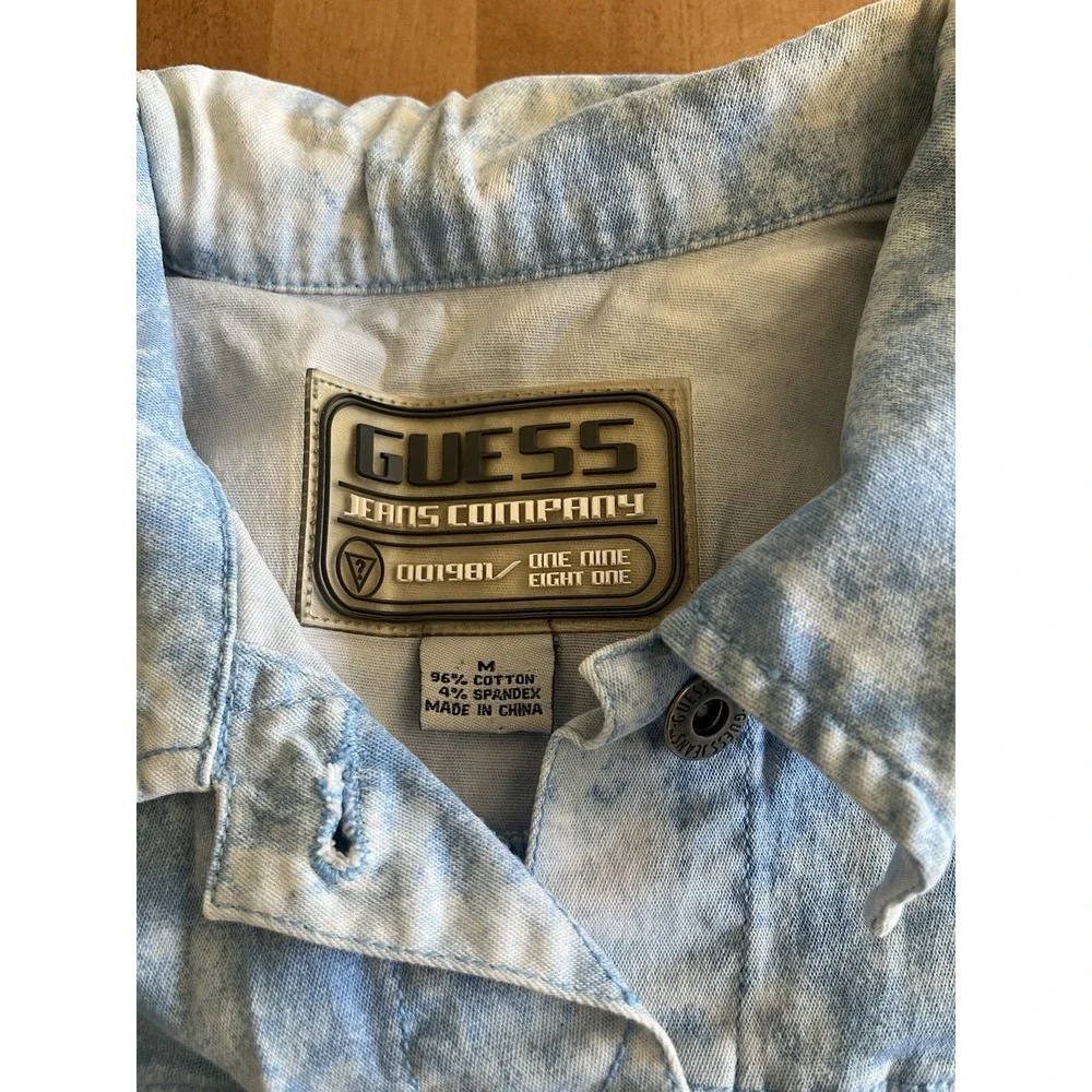Vintage Guess Acid Wash Denim Vest & Jeans Set Women's Sz M/28 90s Matching Set